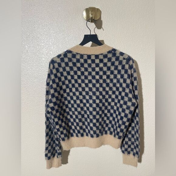 J.Crew Checkered V-Neck Cardigan Sweater - Picture 3 of 7